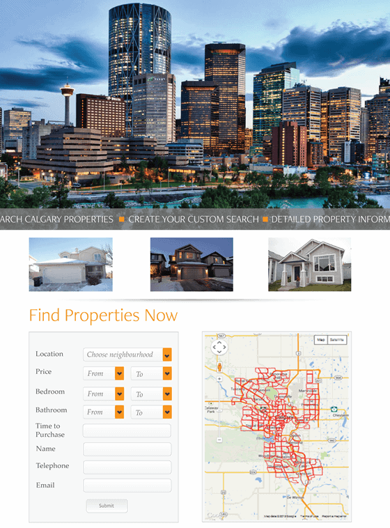 real estate landing page design